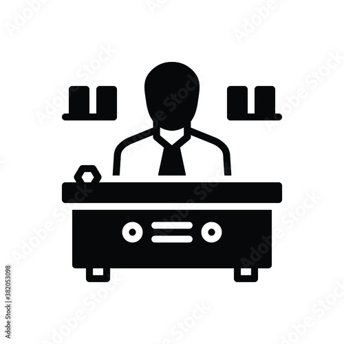Black solid icon for director