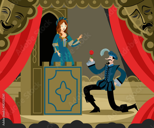 big nose cyrano victorian man on theater