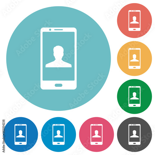 Video call flat round icons