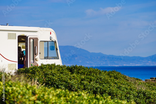 Caravan on beach by Punta Mala, Alcaidesa Spain photo