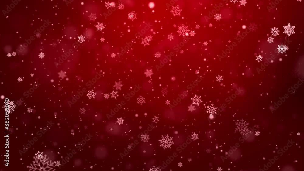 Flying snowflakes on a light Red loop background. Winter Abstract Falling snow. Winter, Merry Christmas, Happy New Year, Holiday, greeting, Festivel, birthday, Party, Invitation, Wishes Flying snowflakes on a light Red loop background. Winter Abstract Falling snow. Winter, Merry Christmas, Happy New Year, Holiday, greeting, Festivel, birthday, Party, Invitation, Wishes