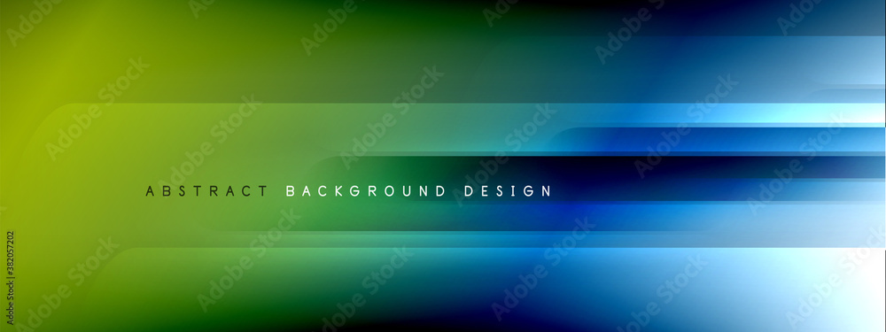 Motion concept neon shiny lines on liquid color gradients abstract backgrounds. Dynamic shadows and lights templates for text