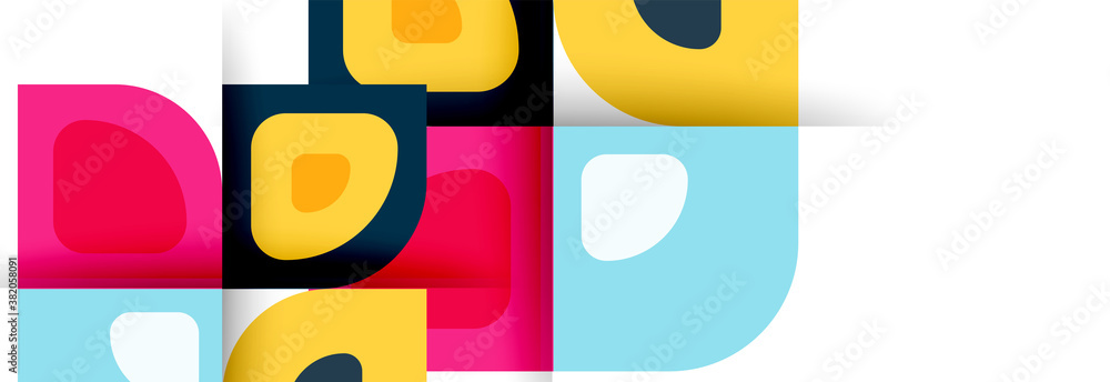 Set of vector modern geometric abstract backgrounds with repeating abstract round shapes patterns and shadow effects Set of vector modern geometric abstract backgrounds with repeating abstract round shapes patterns and shadow effects