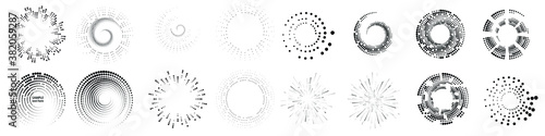 Halftone dots in circle form. round logo . vector dotted frame . design element