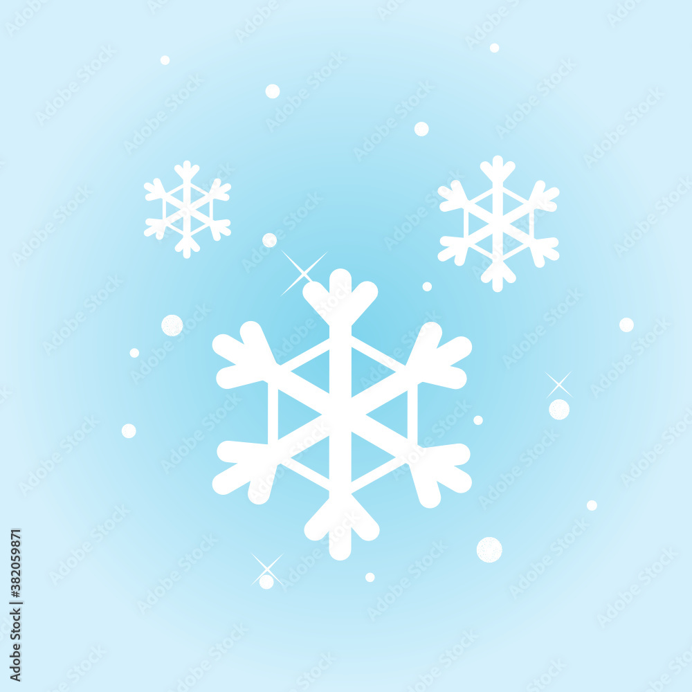 Fototapeta premium Beautiful snowflakes on gradient background icon sign for web or application.