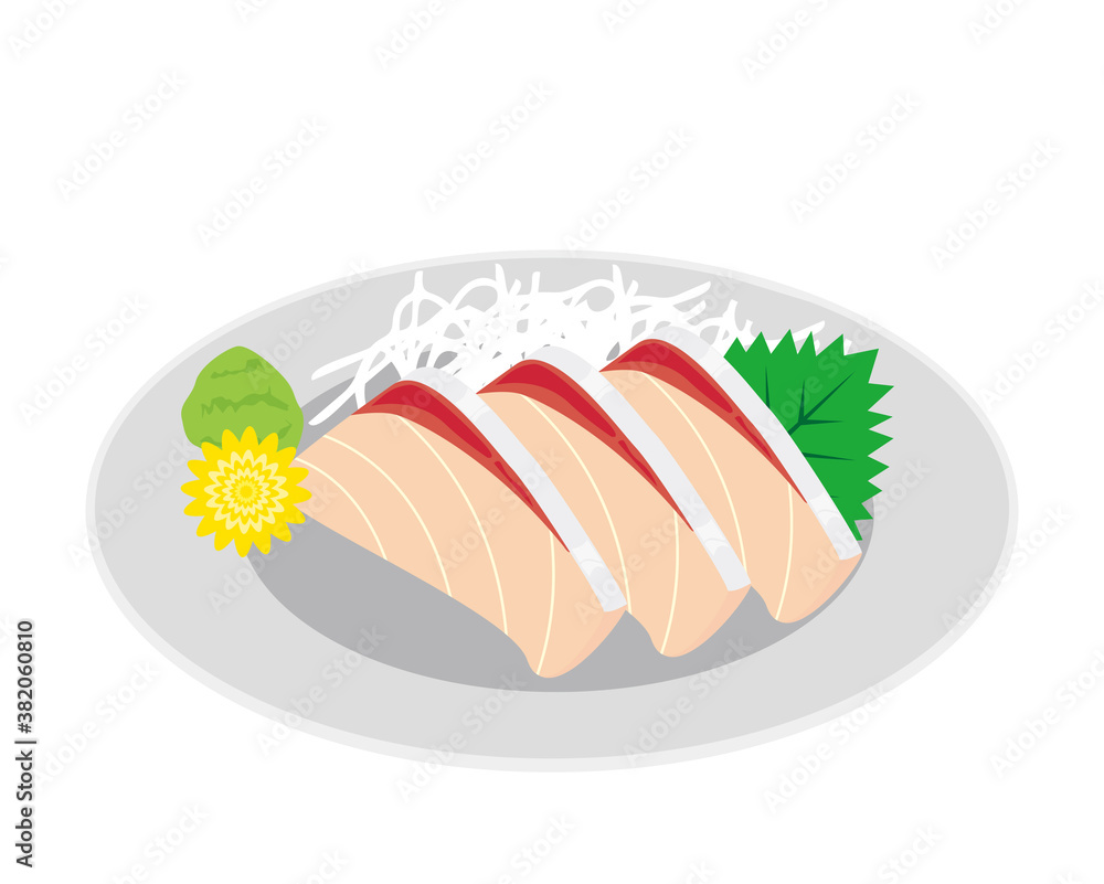 鰤の刺身のベクターイラスト 鰤の刺身のベクターイラスト