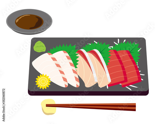 刺身のベクターイラスト　鰤　鯛　鮪