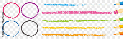 crayon line marker collection Vector