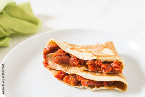 Sobrasada and crepe typical mallorca photo