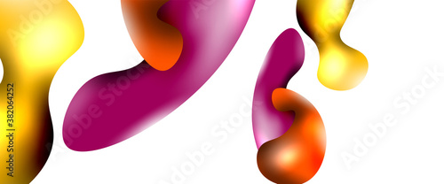 Bubbles abstract background. Liquid splashes on white vector template