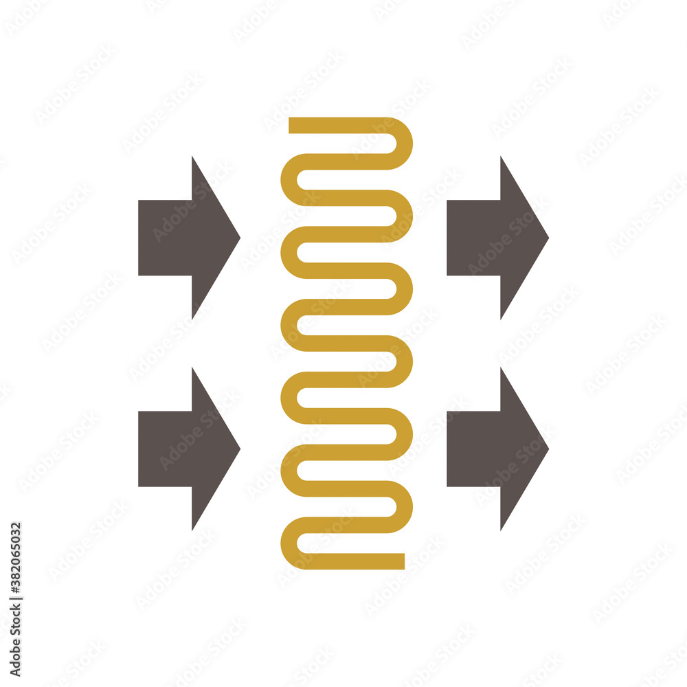Heat ventilation of condenser unit coil icon. Part of temperature and