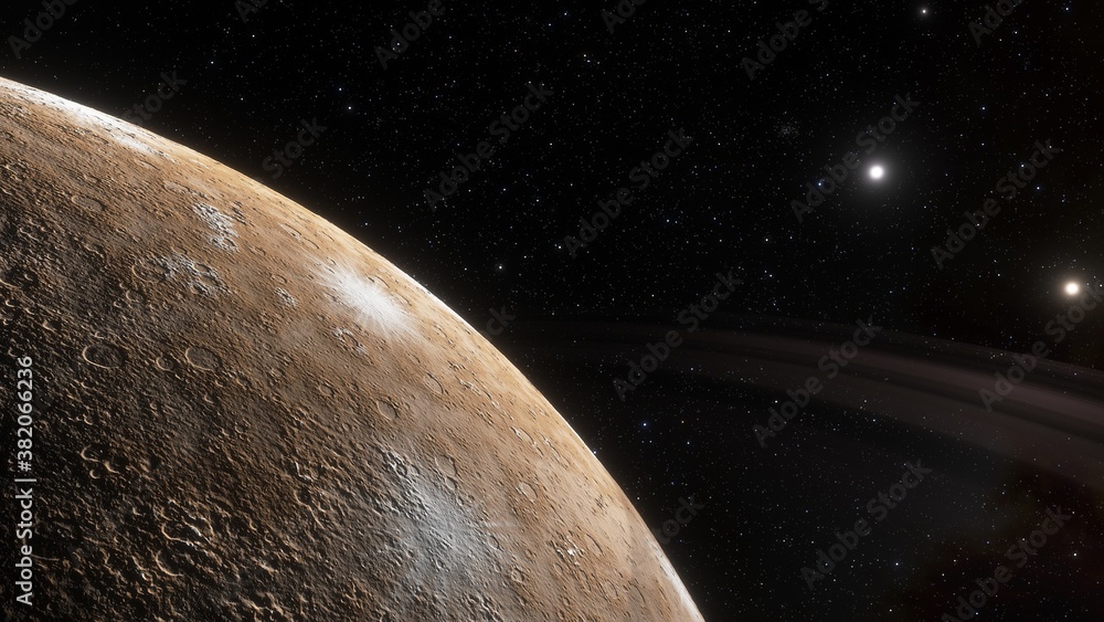 Fototapeta premium Deep space planets, awesome science fiction wallpaper, cosmic landscape. 3d render