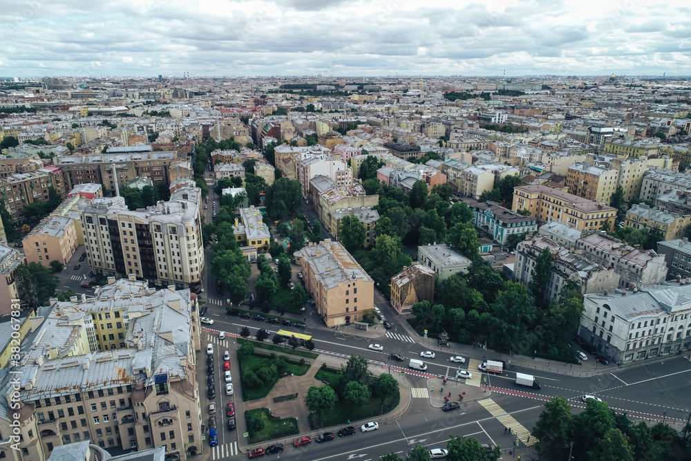 Obraz premium Aerial Townscape of Saint Petersburg City. Petrogradsky District