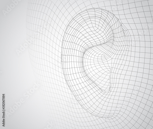 vector human ear. hearing treatment, plastic surgery, implantation