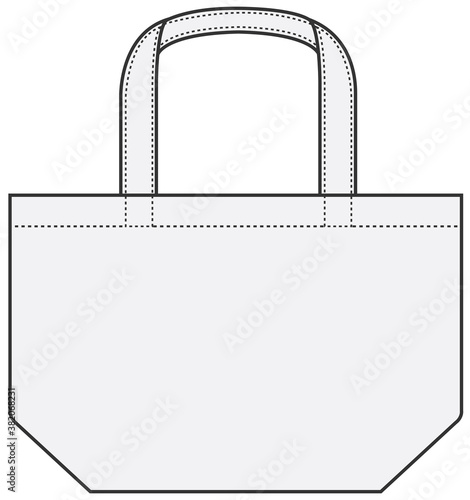 Small tote bag (ecobag , shopping bag) template vector illustration