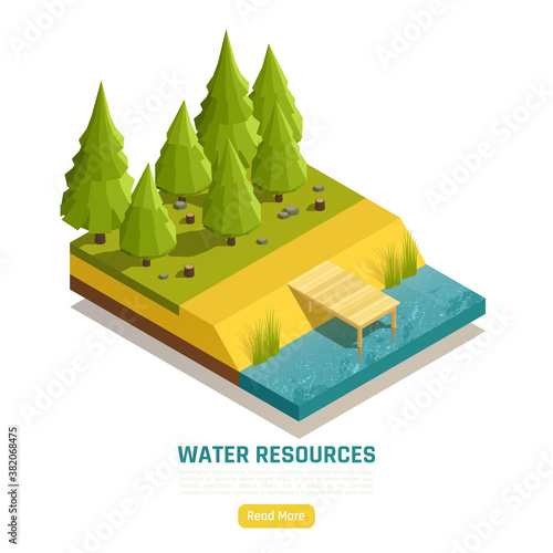 Natural Resources Isometric Composition 