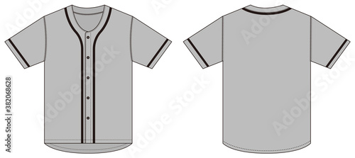 Jersey shortsleeve shirt (baseball uniform shirt) template vector illustration