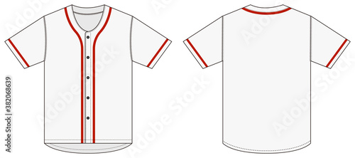 Fotografie, Obraz Jersey shortsleeve shirt (baseball uniform shirt) template vector illustration