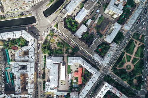 Aerial Townscape of Saint Petersburg City. Petrogradsky District