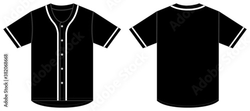 Jersey shortsleeve shirt (baseball uniform shirt) template vector illustration