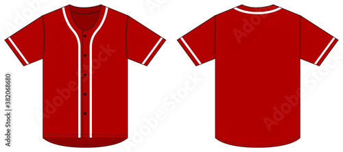 Jersey shortsleeve shirt (baseball uniform shirt) template vector illustration