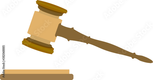 裁判・オークションの決定・判決をするハンマーのイラスト