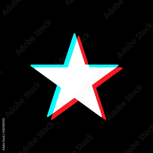Favorite sign. Colors of the popular social network. Isolated on black background