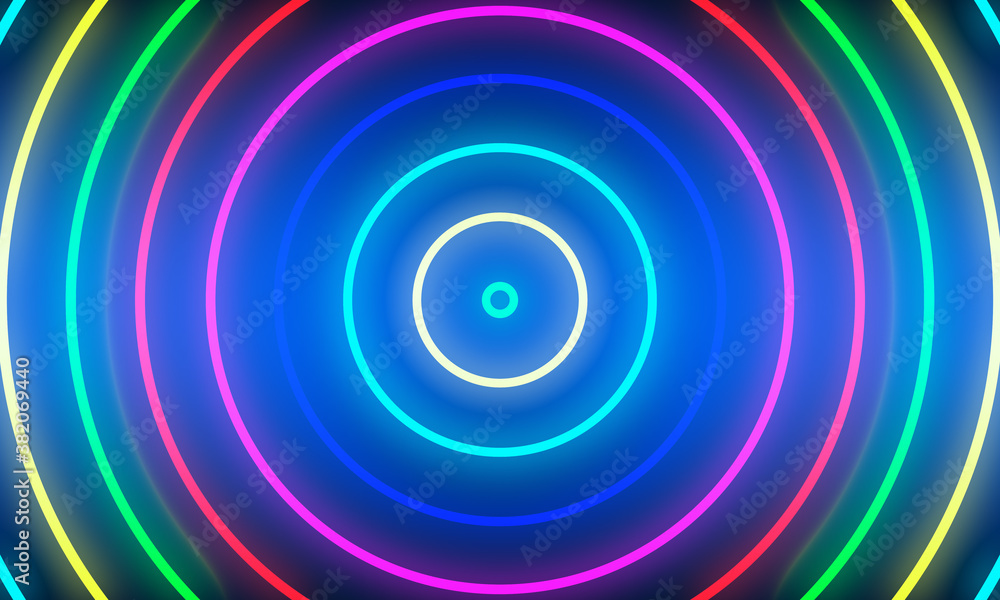 Abstract colorful neon light circles background. Abstract colorful neon light circles background.