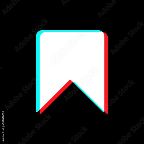 Flag in colors of popular social network, two-color flag. Isolated on black background