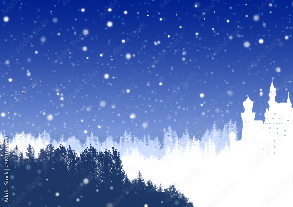 森の中のお城に降る雪3 森の中のお城に降る雪3