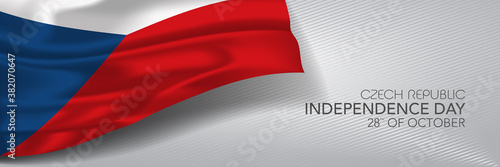 Czech republic independence day vector banner, greeting card
