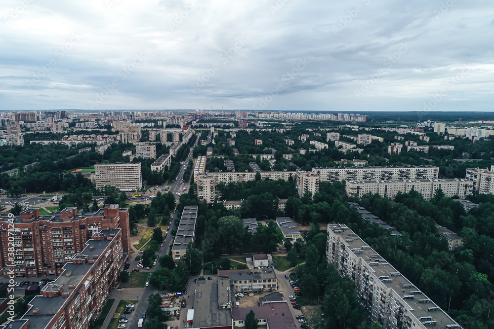 Aerial Townscape of Saint Petersburg City. Kalininsky District