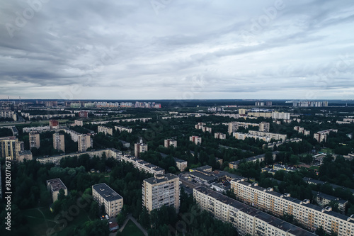 Aerial Townscape of Saint Petersburg City. Kalininsky District © K-VV