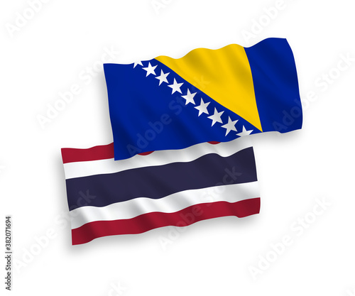 Free Download Flags of Bosnia and Herzegovina and Thailand on a white background - GFXLoad