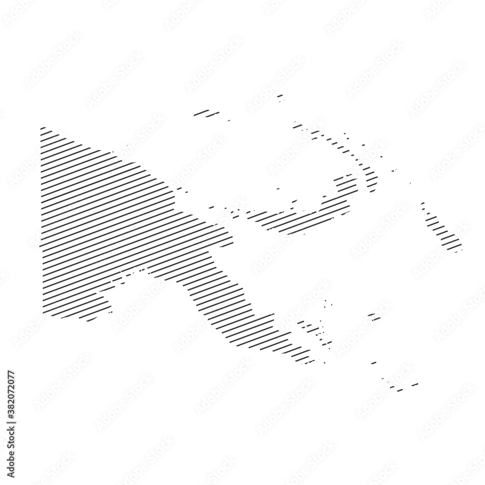 lines map of Papua New Guinea isolated on white background Stock Vector ...