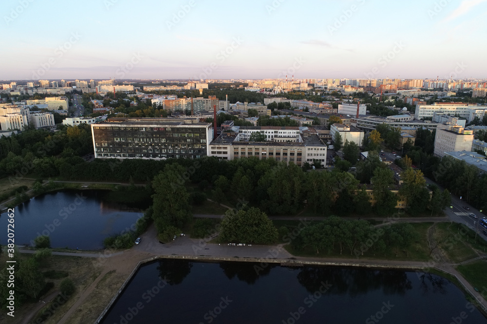 Aerial Townscape of Saint Petersburg City. Kalininsky District