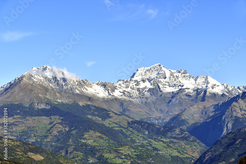 The Grand Combin, seen from Pila above Aosta