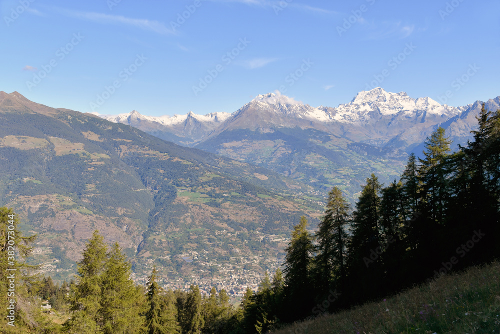 The Grand Combin, seen from Pila above Aosta