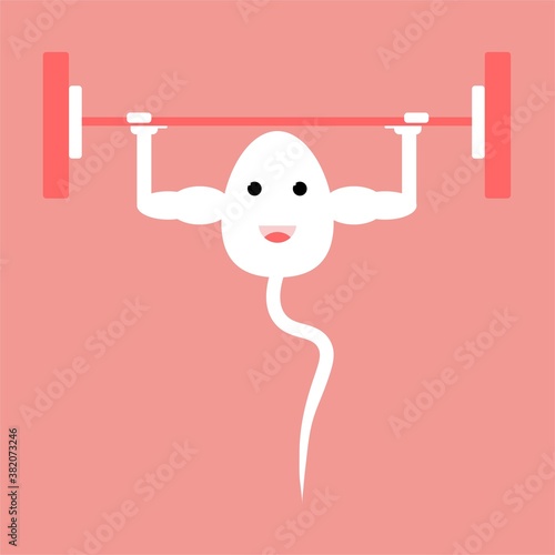 Flat illustration of strong sperm. Good to use for fertility or men health content.
