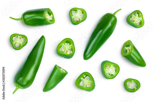 Obraz na płótnie jalapeno peppers isolated on white background