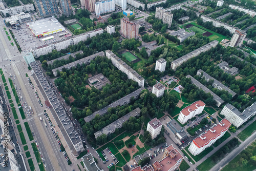 Aerial Townscape of Saint Petersburg City. Kalininsky District
