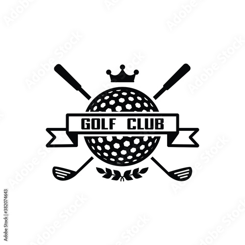 Golf club logo or icon vector isolated on white, logo sign and symbol.