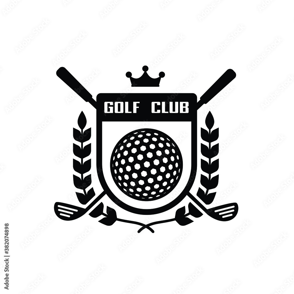 Golf club logo or icon vector isolated on white, logo sign and symbol. Golf club logo or icon vector isolated on white, logo sign and symbol.