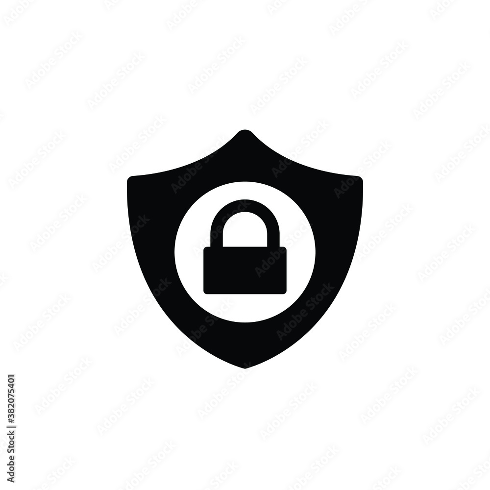 Lock shield icon vector isolated on white, logo sign and symbol. Lock shield icon vector isolated on white, logo sign and symbol.
