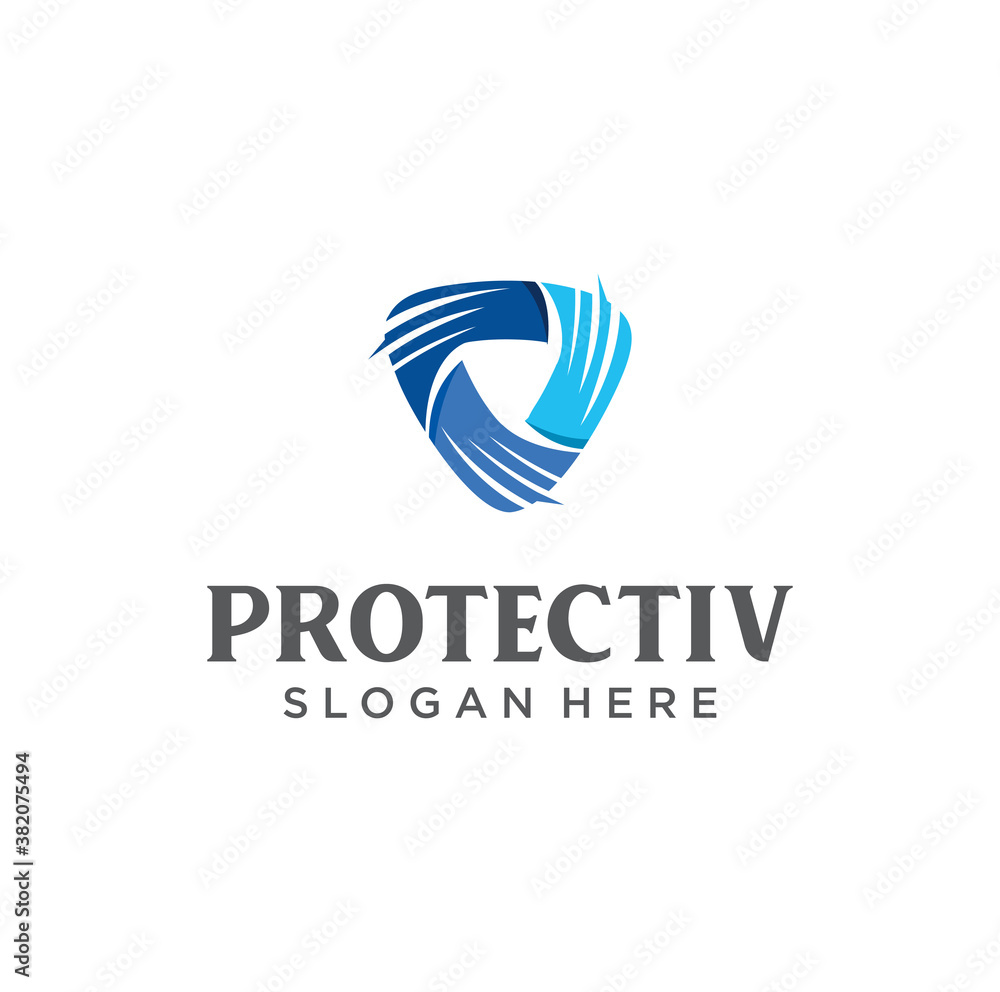 Fototapeta premium Cyber security shield logo design. Information and network Safe protection Logo vector design. Secure Security guard logo Template.