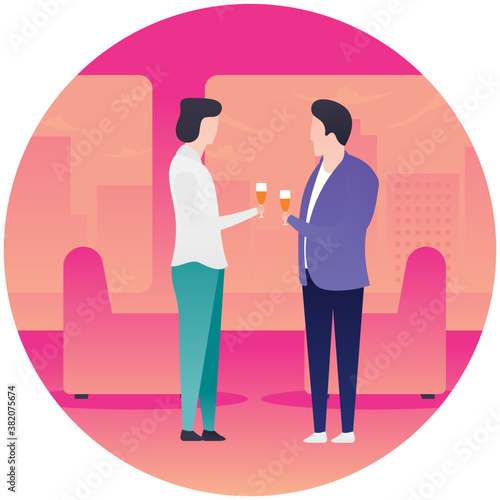 
Flat illustration of celebration drink 

