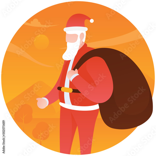 
Santa costume flat illustration 
