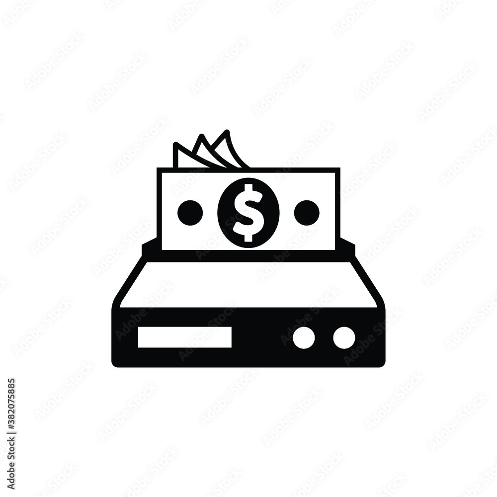 Counting money machine icon vector isolated on white, logo sign and symbol. Counting money machine icon vector isolated on white, logo sign and symbol.