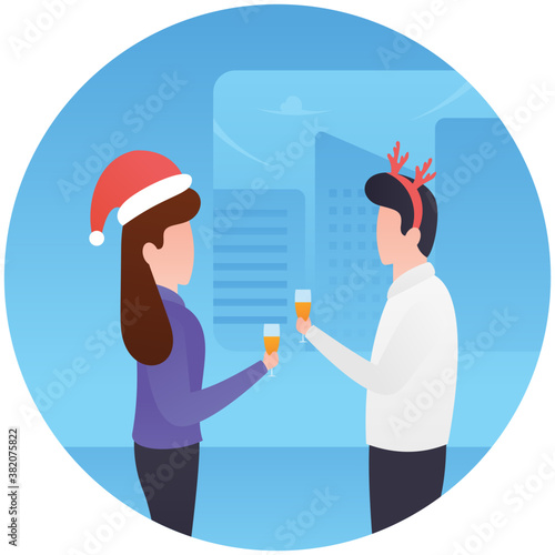 
Flat illustration of couples flat icon design 
