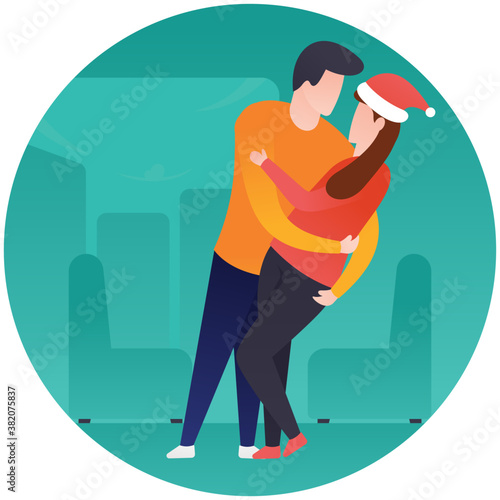 
Flat illustration of couples flat icon design 
